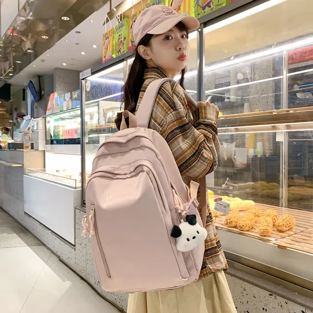 醇龙 简约百搭高颜值 尼龙 双肩包 女款 黑色/白色/黄色/粉色/蓝色