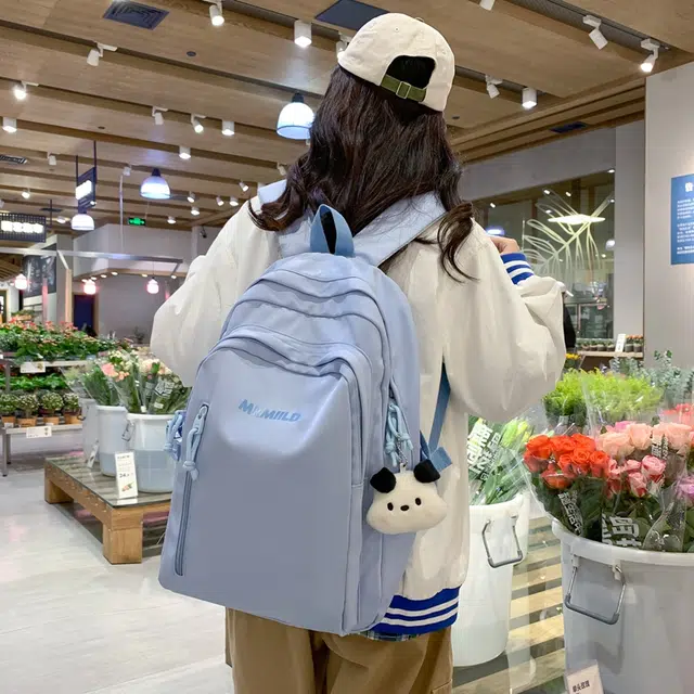 醇龙 简约百搭高颜值 尼龙 双肩包 女款 黑色/白色/黄色/粉色/蓝色