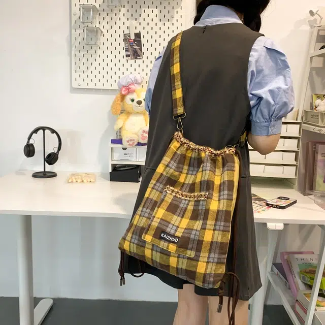 醇龙时尚帆布包女包可爱小熊韩版单肩斜挎包大容量学生手提上课包 帆布