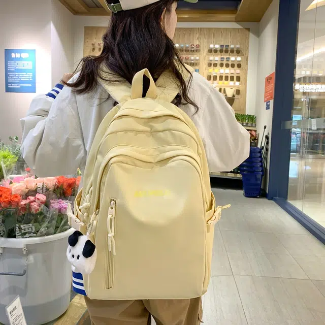 醇龙 简约百搭高颜值 尼龙 双肩包 女款 黑色/白色/黄色/粉色/蓝色