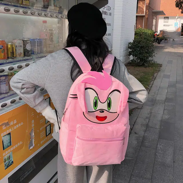 醇龙双肩包大容量粉色小学生背包卡通动漫可爱学生书包女毛绒多色