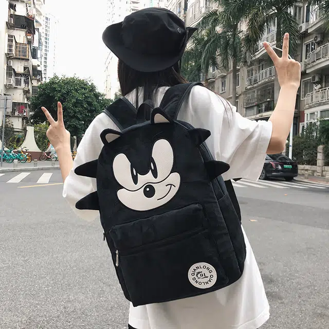 醇龙 索尼克音速小子刺猬鼠大容量 毛绒 双肩包 常规 男女同款情侣款 多色