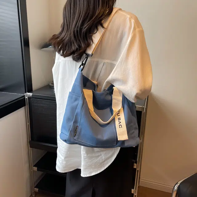 醇龙 简约时尚百搭 帆布 帆布包单肩斜挎包 女款 黑色/米白色/卡其色/蓝色