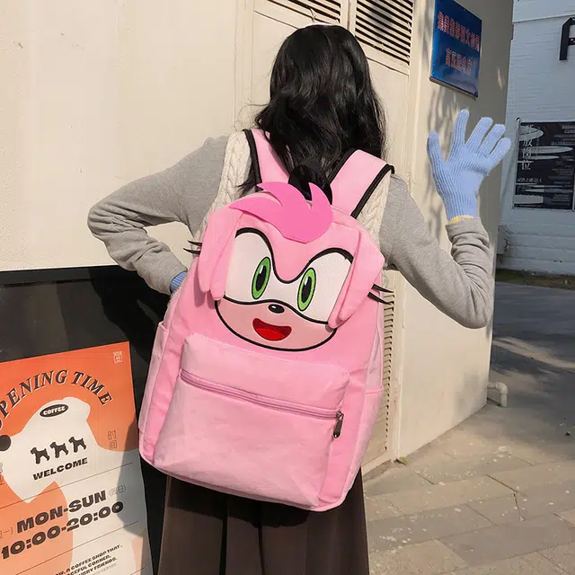 醇龙双肩包大容量粉色小学生背包卡通动漫可爱学生书包女毛绒多色