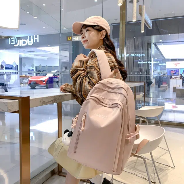 醇龙 简约百搭高颜值 尼龙 双肩包 女款 黑色/白色/黄色/粉色/蓝色