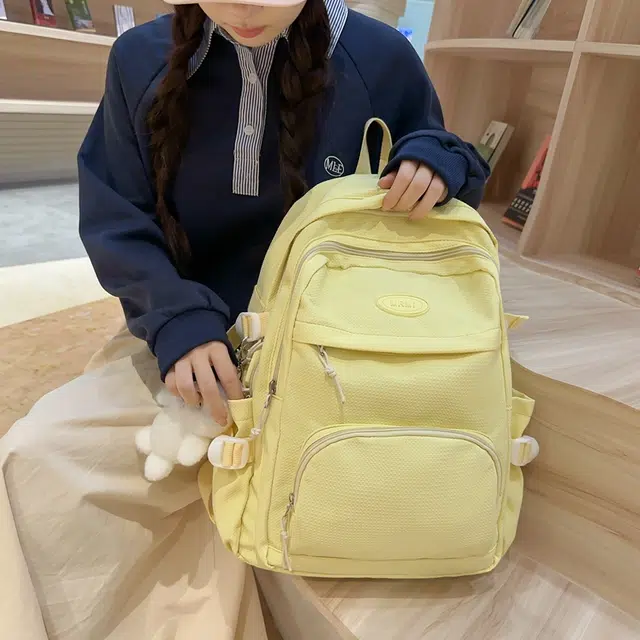 醇龙 拉链开合 尼龙 双肩包 女款 黑色/白色/黄色/紫色/蓝色
