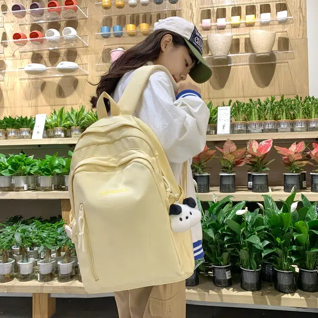 醇龙 简约百搭高颜值 尼龙 双肩包 女款 黑色/白色/黄色/粉色/蓝色