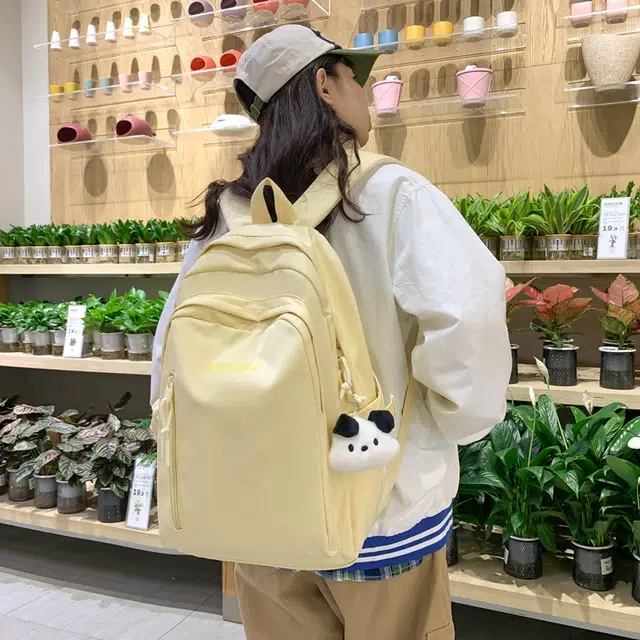 醇龙 简约百搭高颜值 尼龙 双肩包 女款 黑色/白色/黄色/粉色/蓝色