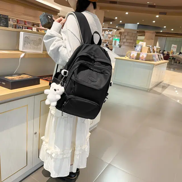 醇龙 拉链开合 尼龙 双肩包 女款 黑色/白色/黄色/紫色/蓝色