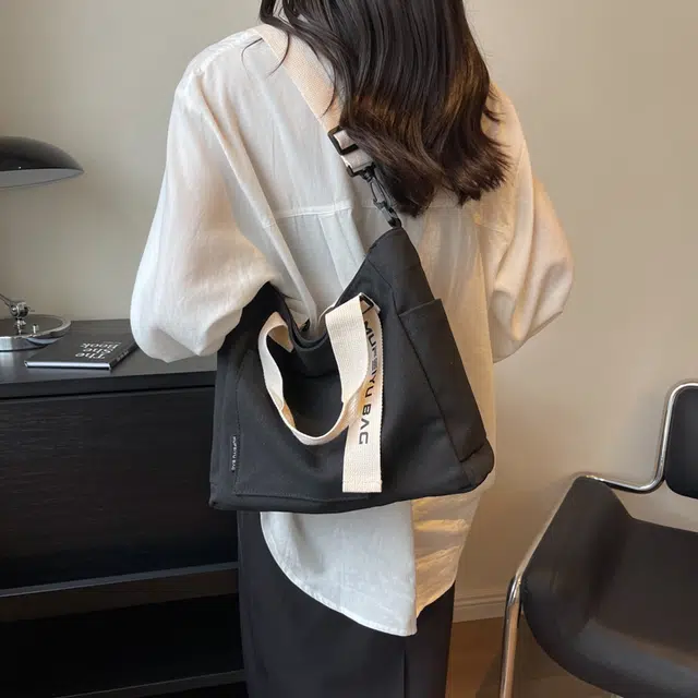 醇龙 简约时尚百搭 帆布 帆布包单肩斜挎包 女款 黑色/米白色/卡其色/蓝色