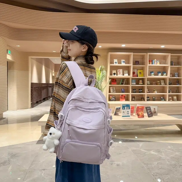 醇龙 拉链开合 尼龙 双肩包 女款 黑色/白色/黄色/紫色/蓝色