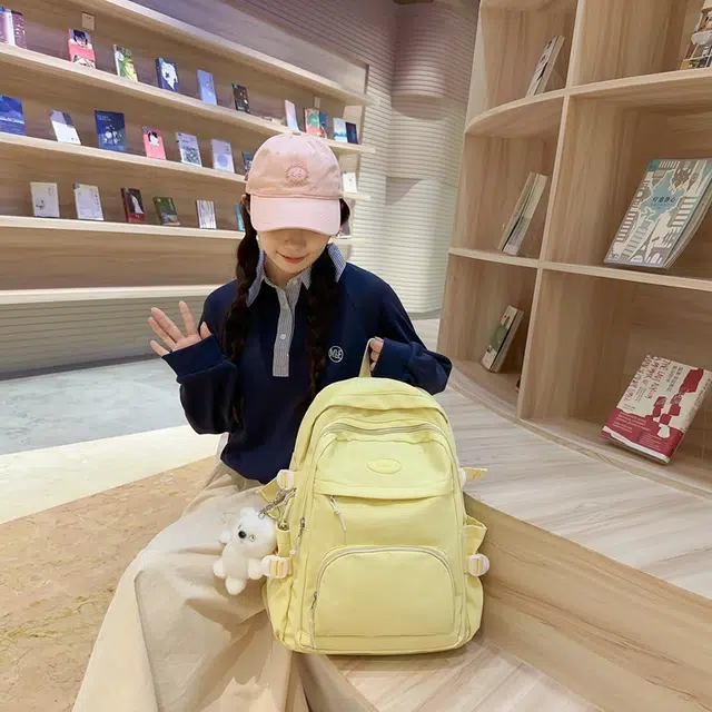 醇龙 拉链开合 尼龙 双肩包 女款 黑色/白色/黄色/紫色/蓝色