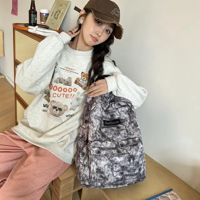醇龙书包女初中生韩版森系双肩包小学生三到六年级大容量背包简约潮尼龙多色