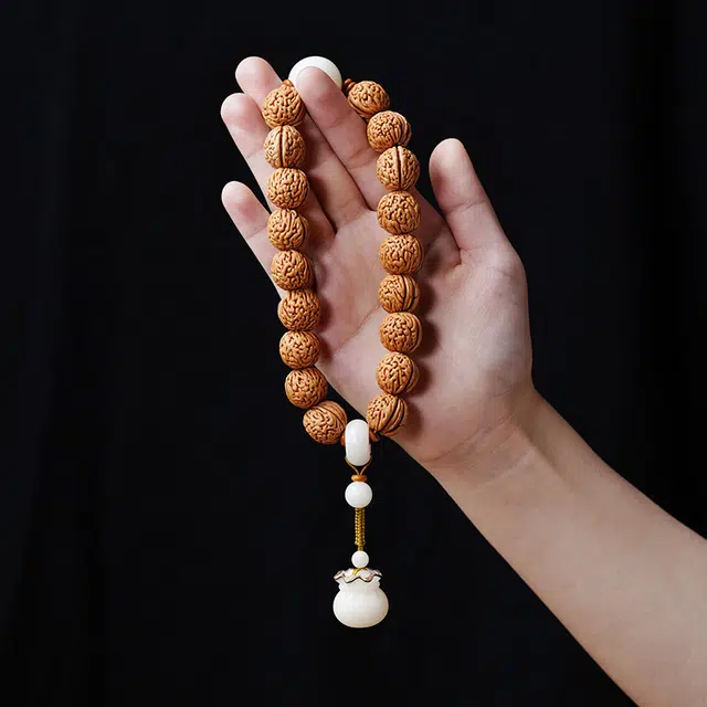 赤藤 招财进宝好运连连时来运转吉祥新中式国潮经典款式时尚潮流文玩盘玩钱袋文玩念珠 桃核 手串 男女同款情侣款