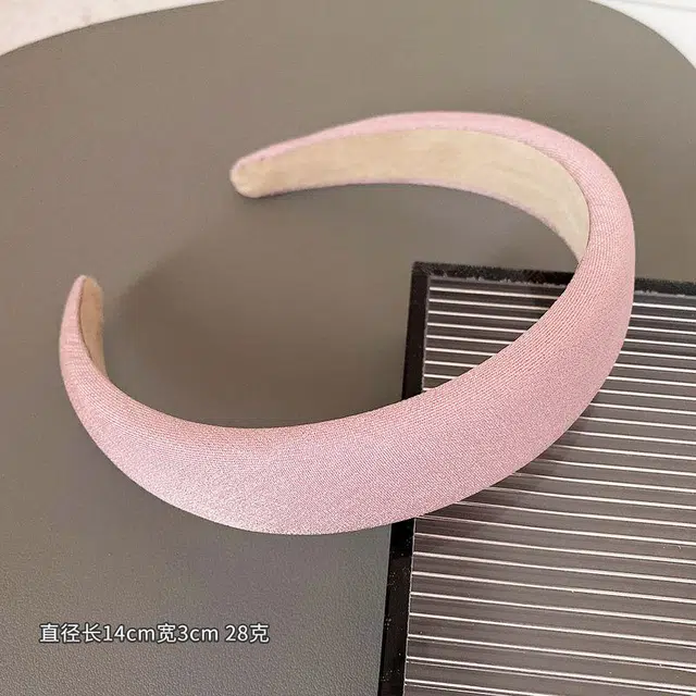 如花梦 粉色海绵宽边高级感压发头箍增高颅顶发捆 布艺 发箍 女款