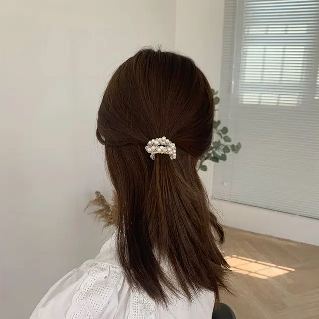 如花梦 优雅法式气质发饰发绳高级感轻奢风高弹力低马尾日常百搭通勤精致不伤发头绳 仿珍珠 发圈 女款