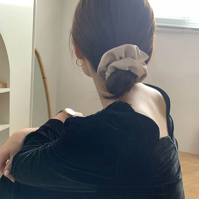 如花梦 法式气质缎面时尚扎头发百搭 布艺 发圈 女款