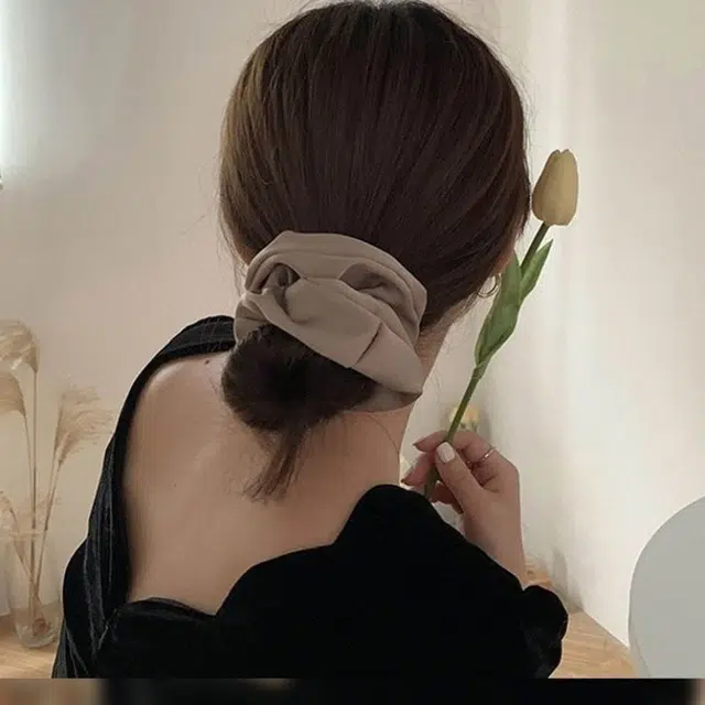 如花梦 法式气质缎面时尚扎头发百搭 布艺 发圈 女款