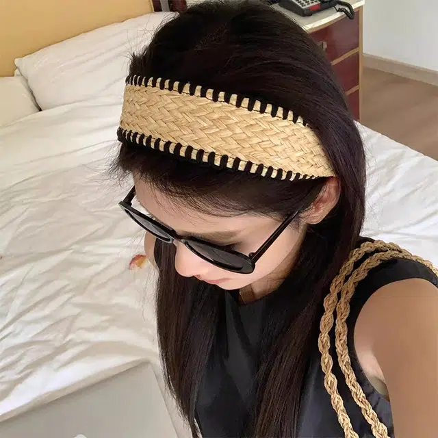 如花梦 手工编制 高级感优雅气质 草编 发箍 女款