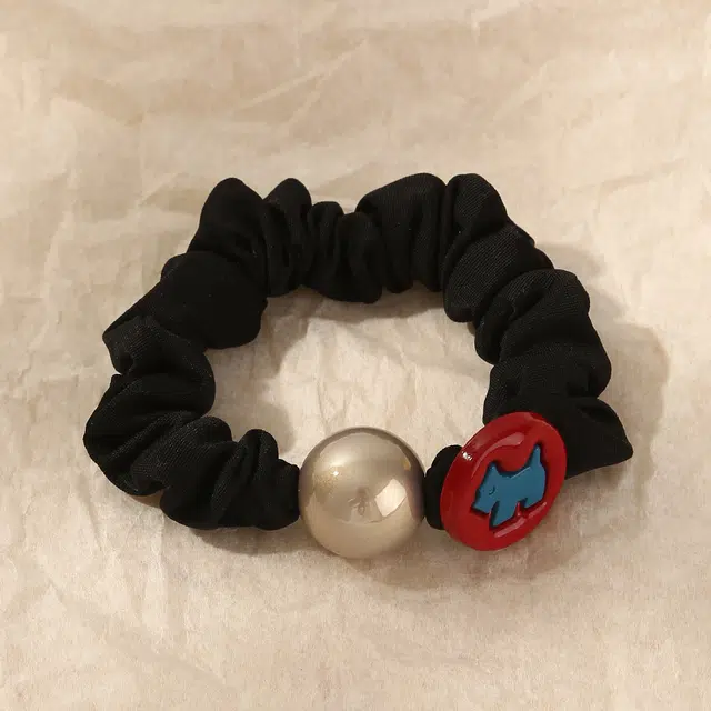 如花梦 法式蝴蝶结小狗 高弹力耐用#好运 布艺 发圈 女款