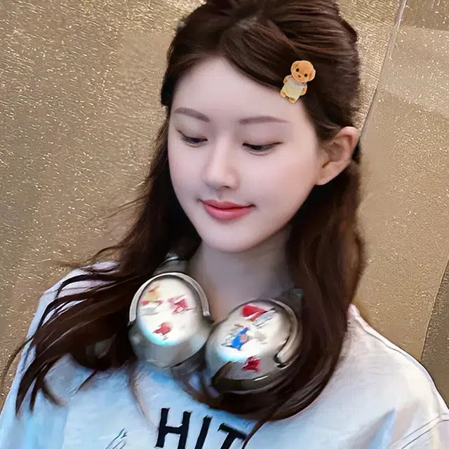 如花梦 可爱贵宾犬小鼻嘎卡通额前刘海夹少女心碎发侧边夹 亚克力 发夹 女款