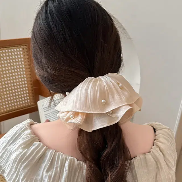 如花梦 褶皱纹理马尾 布艺 发圈 女款