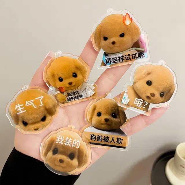 如花梦 搞怪趣味小狗贵宾犬刘海侧边碎发可爱甜美 亚克力 发夹 女款