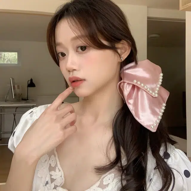 如花梦 复古缎面白色方巾大肠高级感发饰方形 布艺 头绳 女款
