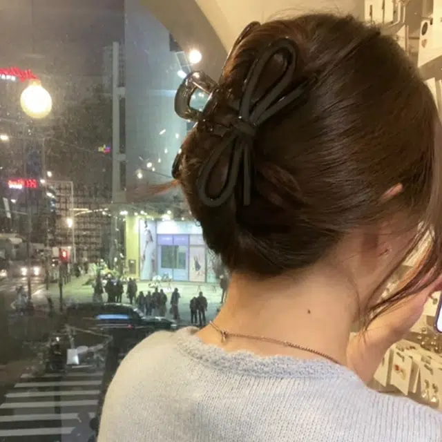 如花梦 氛围感蝴蝶结甜美 亚克力 发夹 女款