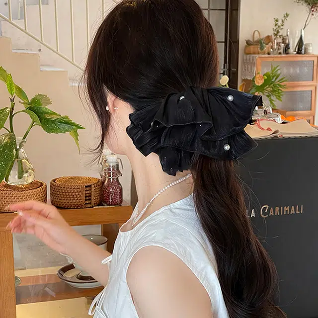 如花梦 褶皱纹理马尾 布艺 发圈 女款