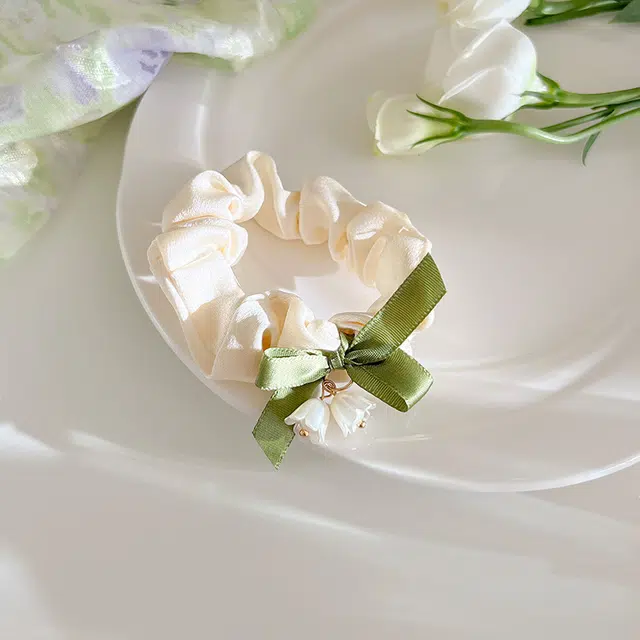 如花梦 在逃公主铃兰花蝴蝶结大肠森系小清新甜美少女心 布艺 发圈/头绳 女款