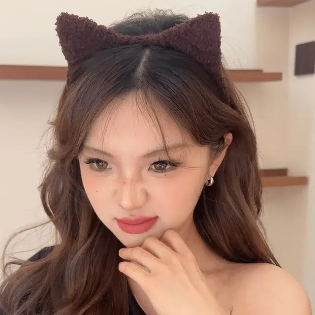 如花梦 可爱猫咪绒毛甜美猫耳朵 洗脸面膜束发头箍 布艺 发箍 女款
