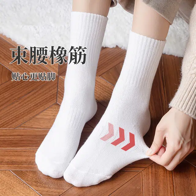 俞兆林 加绒加厚保暖防寒毛圈袜防臭吸汗纯色百搭中筒袜 女款 组合装
