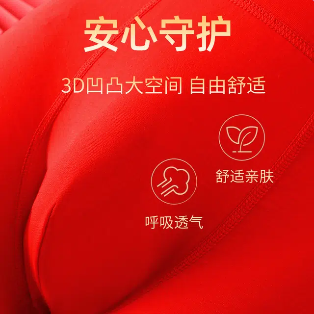 俞兆林 财福鸿运本命年柔软简约烫金印染高弹透气平角内裤 男款 组合装