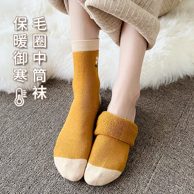 俞兆林 加绒加厚保暖毛圈舒适中筒袜 女款 组合装