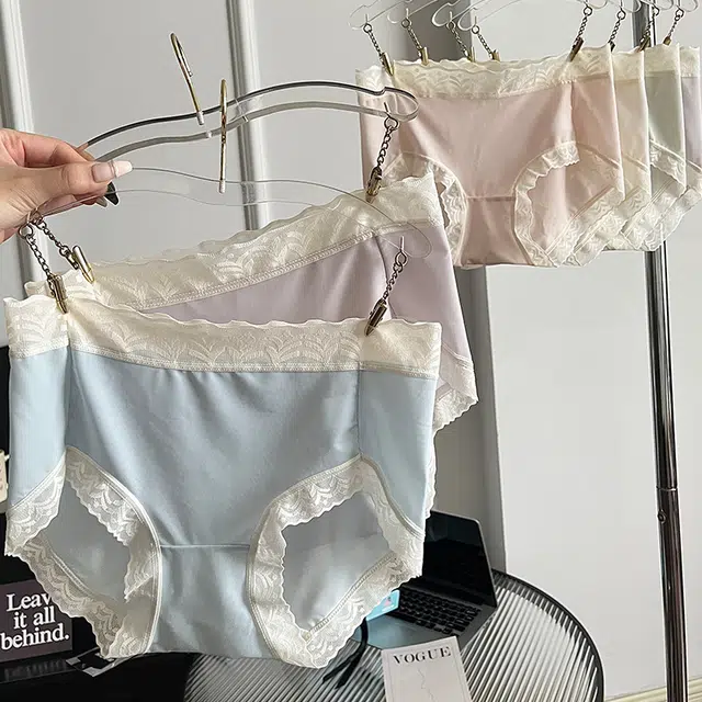 俞兆林 蕾丝花边中腰高弹抗菌打底三角内裤 女款 组合装
