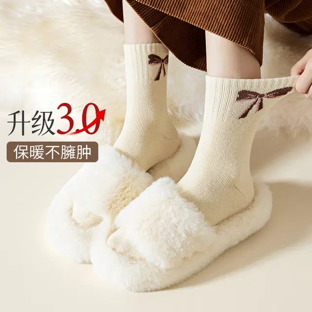 俞兆林 厚袜子加绒加厚保暖防寒毛圈防臭吸汗百搭中筒袜 女款 组合装