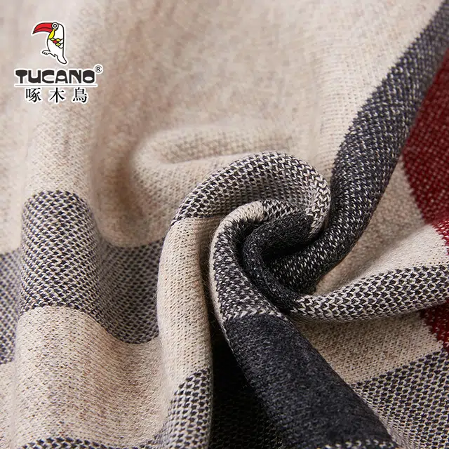 啄木鸟 锁温保暖脖护颈加厚高档礼盒 绒线围巾 男款