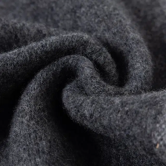 啄木鸟 双面羊绒黑灰色百搭高级感纯色 礼盒 绒线围巾 男款