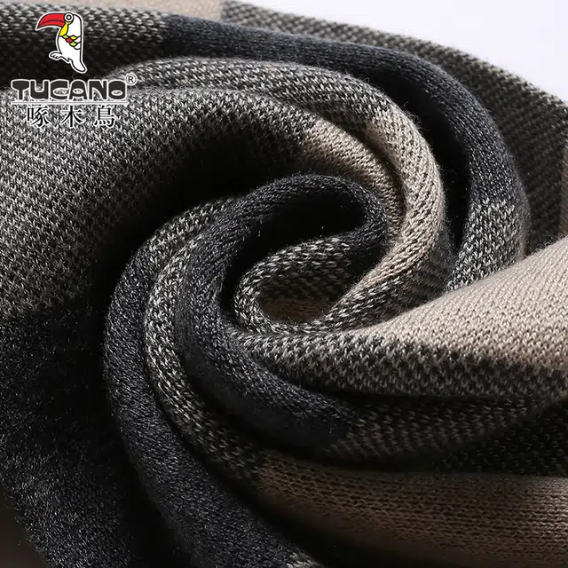 啄木鸟 男士保暖高档羊绒韩版百搭秋冬季 绒线围巾 男款