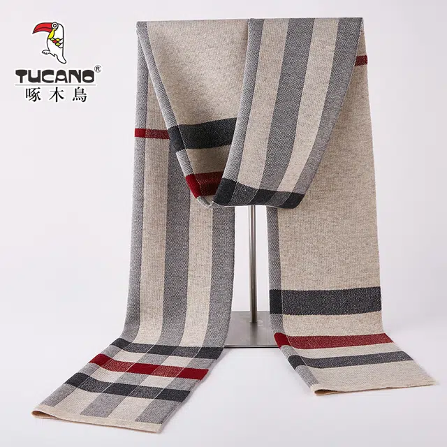 啄木鸟 锁温保暖脖护颈加厚高档礼盒 绒线围巾 男款