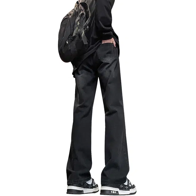 巴塞罗那足球俱乐部 美式复古水洗渐变直筒亲肤透气休闲百搭弹力微喇通勤长裤牛仔裤 男女同款