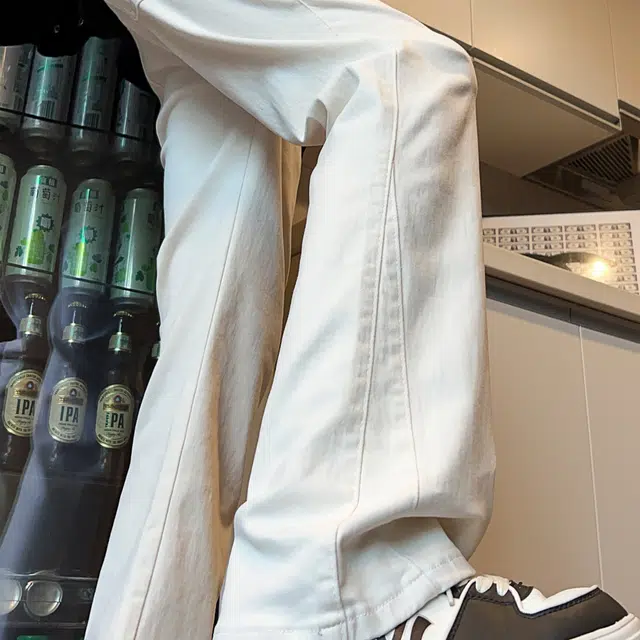 巴塞罗那足球俱乐部 美式复古微喇弹力百搭长裤牛仔裤 男女同款