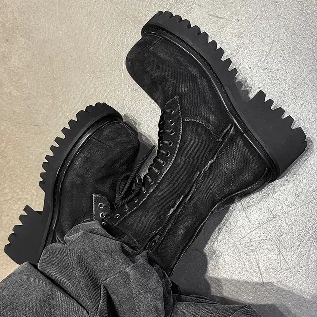 Dounkol PU Denim Work Boots 10CM Black