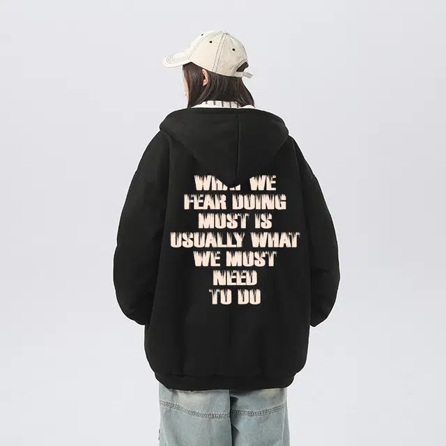 大卫贝肯 美式复古做旧品牌字母印花街头棉服 男女同款
