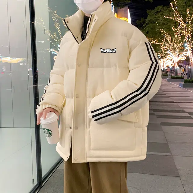 大卫贝肯 美式复古宽松休闲加厚面包羽绒服 男女同款