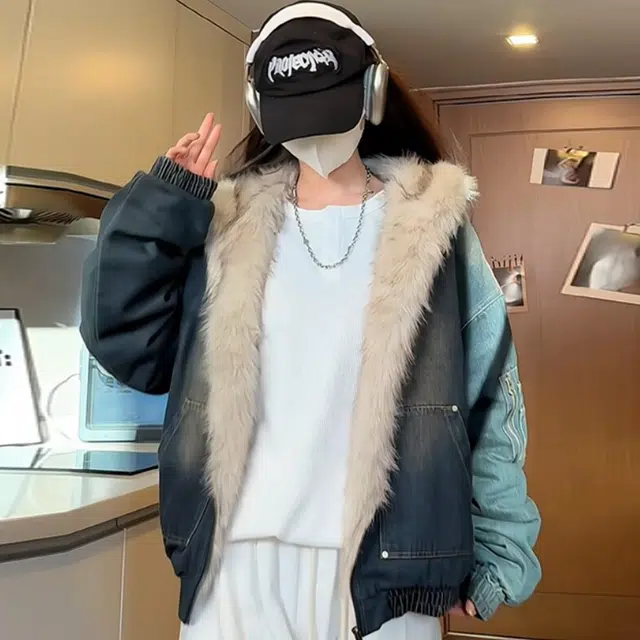 大卫贝肯 短款舒适时尚连帽棉服 男女同款