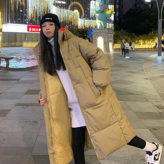 大卫贝肯 美式休闲复古高街学院风宽松中长款加厚连帽棉服 男女同款