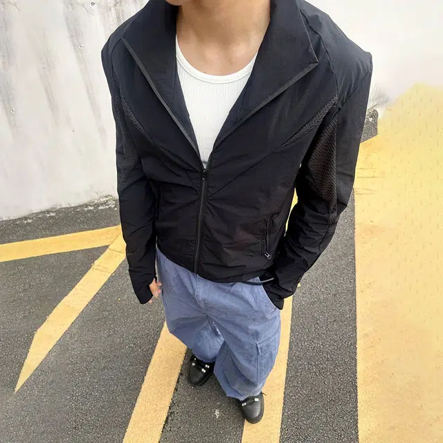 大卫贝肯 冰丝凉感美式复古高街简约网眼设计城市户外通勤正肩型透气防紫外线百搭时尚休闲运动防晒服 男女同款