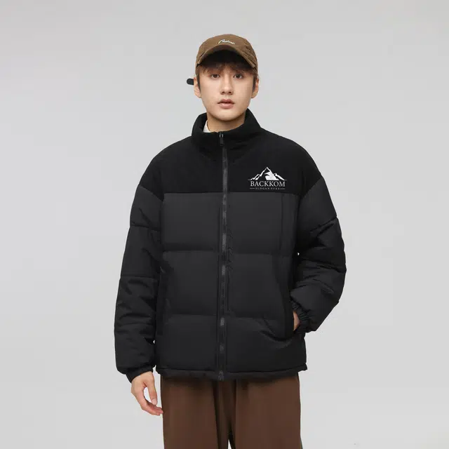 大卫贝肯 美式复古立领拉链棉服 男女同款